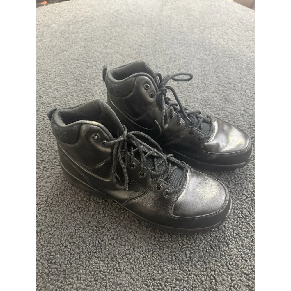 Men's Nike US Men's 13 Manoa Leather Black/Black-Black (HF7095 001) EXCELLENT!